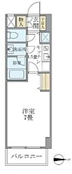北品川アパートメント 1Kの間取図画像
