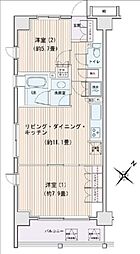 エスティメゾン豊洲レジデンスE棟 2LDKの間取図画像