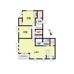 (仮称)港区白金台2丁目計画 2LDKの間取図画像
