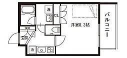 ガーデン千歳船橋 1Kの間取図画像