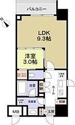 EEL馬車道 1LDKの間取図画像
