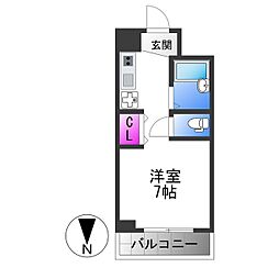 Osaka Metro中央線 長田駅 徒歩2分の賃貸マンション 5階1Kの間取り