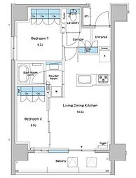 ルフォンプログレ志村坂上 2階2LDKの間取り