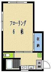 ノ・レーヴ 1Kの間取図画像