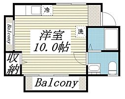 レアーレ 3階ワンルームの間取り