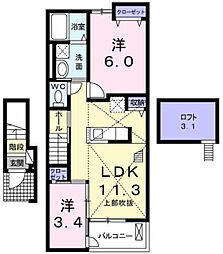 ラフレシール2 2LDKの間取図画像