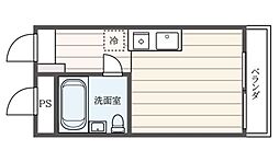 サンアベニュー東 ワンルームの間取図画像