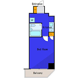都営浅草線 五反田駅 徒歩6分の賃貸マンション 2階1Kの間取り