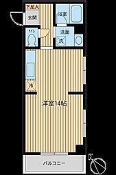 東京メトロ東西線 行徳駅 徒歩2分の賃貸マンション 6階ワンルームの間取り