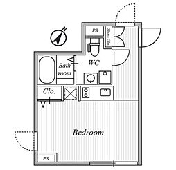 ASTILE三軒茶屋IV 2階ワンルームの間取り