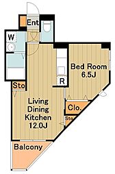 京王相模原線 若葉台駅 バス9分 和光学園下車 徒歩1分の賃貸マンション 2階1LDKの間取り