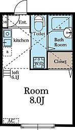 ココメゾン ワンルームの間取図画像