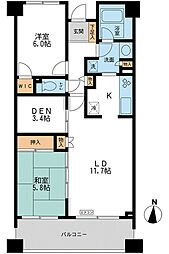 CASSIA横濱ガーデン山 2SLDKの間取図画像