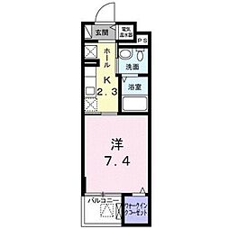 クレメントハウス 1Kの間取図画像