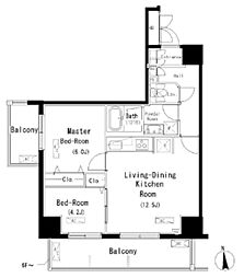 ParkAxis元浅草STAGE 2LDKの間取図画像