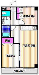 ルミエールイチムラ 2LDKの間取図画像