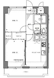デイム橋本 2DKの間取図画像