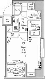 ベレール日本橋兜町 1Kの間取図画像
