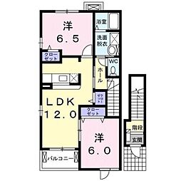 Kハウス4 2LDKの間取図画像