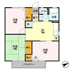 ストークコート 3DKの間取図画像