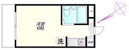 ハウス桂山 ワンルームの間取図画像