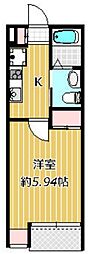 津田沼ヒルズ 1階1Kの間取り
