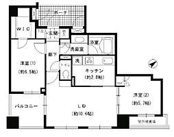 エスティメゾン巣鴨 2階2LDKの間取り