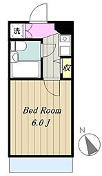 キャトルセゾン東橋本 1階1Kの間取り