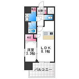スプランディッド堺東DUE 1LDKの間取図画像