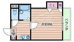 メルヘンハイツ 1Kの間取図画像