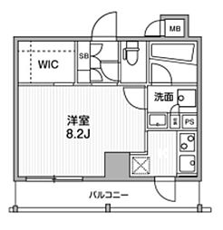 オルタナ銀座 2階ワンルームの間取り