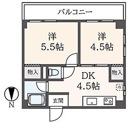 Ｒａｆｆｉｎｅ徳丸 3階2DKの間取り
