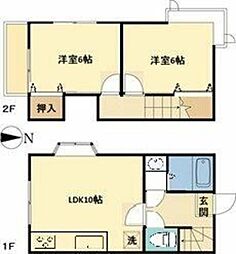 ハイツみずしま 2LDKの間取図画像