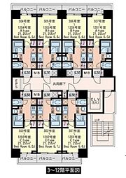 TLRレジデンス亀有 1Kの間取図画像