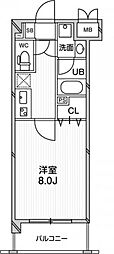 アーバンフラッツ八王子みなみ野 1Kの間取図画像