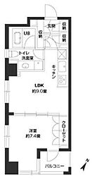 パークキューブ銀座イースト 10階1LDKの間取り