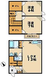 PIA FORESTMAISON 1階2LDKの間取り