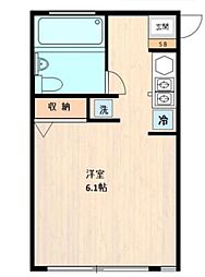GAKU1 2階1Kの間取り