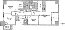 グレンパーク駒場WEST 3LDKの間取図画像
