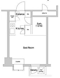 千歳プラザ 8階ワンルームの間取り