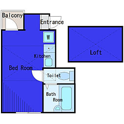 京急本線 六郷土手駅 徒歩7分の賃貸アパート 3階ワンルームの間取り