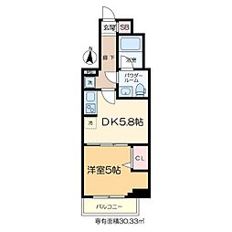 クラリティア綾瀬 11階1DKの間取り