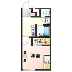 レオパレスY36 1Kの間取図画像