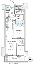 ロイヤルパークス赤羽サウス 1階2LDKの間取り