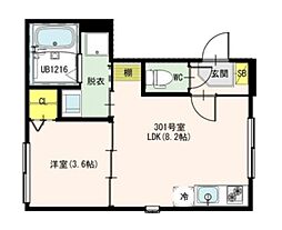 ＴＥＲＲＡＳ Ｋａｓａｉ 3階1LDKの間取り