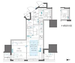 ＺＯＯＭ信濃町 7階1LDKの間取り