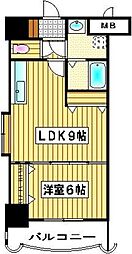 ロイヤル天神東104 1LDKの間取図画像