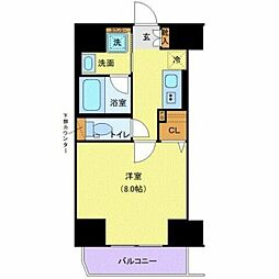 都営大江戸線 新御徒町駅 徒歩5分の賃貸マンション 11階1Kの間取り