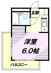 M.T小山 3階1Kの間取り