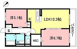 HouseU 2LDKの間取図画像